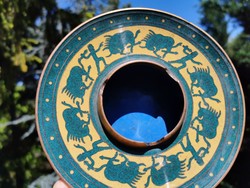 Copper ashtray with a bull motif