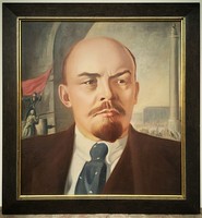 Ismeretlen festő 50-es évek Lenin Retró nagy méretű 92x86 cm