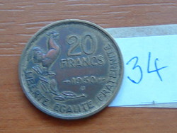 FRANCIA 20 FRANCS FRANK 1950 B (B - G. GUIRAUD) 4 TOLL,KAKAS 34.