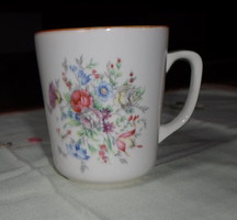 Zsolnay porcelán (teás) bögre virágcsokorral