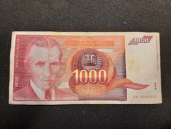 Ropogós Jugoszláv 1000 Dínár 1992