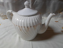 Antique porcelain teapot, tea spout (white-gold spout, tea)