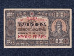 Kisméretű Korona államjegyek 1000 Korona bankjegy 1923 8 fillér felülbélyegzéssel (id50542)