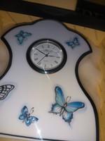 Herendi porcelán óra kék pillangós díszdobozban