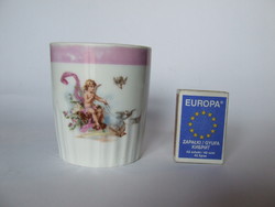 Régi, antik angyalos, angyal figurás kisméretű porcelán bögre, gyermek pohár