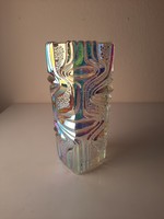 Retro cseh üveg irizáló váza, Frantisek Peceny
