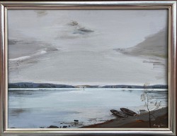 Teljes hagyaték aukción! Nagy méretű Nagy Ernő Sándor (1926-) olaj,farost festmény Gyönyörű 1 Ft-ról