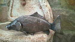 Ritka db.! ezüst színű hal forma szalvétatartó