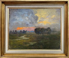 Teljes hagyaték aukción! Hatalmas Madarász Gyula (1858-1931) olaj,vászon festmény! Gyönyörű 1 Ft-ról