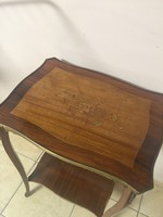 Inlaid, bronze wrought iron small table