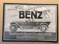 Benz hírdetések 1.világháborús grafikával.1914.