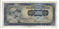 5000 dinár 1955 Jugoszlávia 2. Ritka!