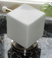 Bauhaus - Art deco mennyezeti vagy fali lámpa felújítva - fehér kocka búra - Atrax