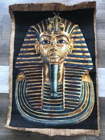 Kézzel festett papirusz kép Tutanhamon