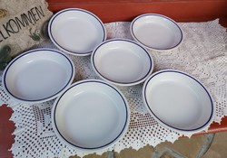Great Plain ambrus eva blue striped blue rimmed deep plate, deep plates, plate nostalgia piece