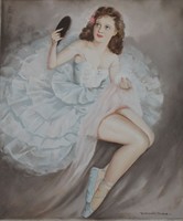 Temesvári Thiesz jelzéssel: Tükörbe néző balerina,1942