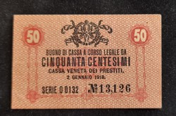 Olaszország 50 Centesimi 1918 Vf.