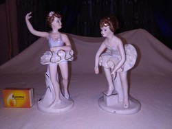 Két darab porcelán balerina nipp, figura együtt - Alba Julia,....