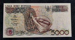 Indonézia 5000 Rupiah 1992, Unc.