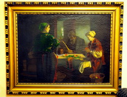 Károly Krusnyák: evening family scene