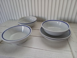 Régi Alföldi és Zsolnay kékcsíkos gulyásos,kocsonyás tányérok