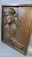 Anton Pilgram építőmestert ábrázoló -  bronz relief fali dísz fali kép