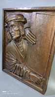 A bronze relief wall decoration depicting the master builder Anton Pilgram