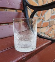 Fehér pohár  repesztett Fátyolüveg fátyol karcagi berekfürdői üveg