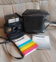 Polaroid Polasonic Autofocus 5000 Fényképezőgép Polatronic 5 Vakuval,könyvei, bőr táska.