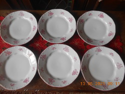 Zsolnay porcelán lapos tányérok 6 db