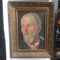 Oil cardboard painting, tailor Vladimir portrait, picture.