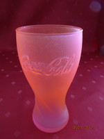 Coca cola - pink glass beaker, height 15 cm. Russia 2018. Fifa world cup. He has!