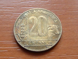 ARGENTIN 20 CENTAVOS 1948 TEHÉN 80% alumínium, 20% copper #