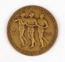 1E628 Sorszámozott magyar szabadkőműves bronz emlékplakett 1949