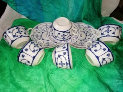 Immortelle patterned porcelain tea-coffee set ... 5pcs +1 cup.