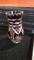 20. század közepéről csiszolt üveg vázácska 12cm magas hibátlan állapotú