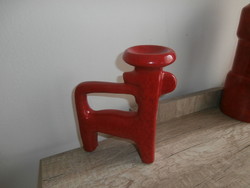 Art deco piros figurális mécses-gyertyatartó