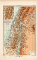 Palesztina térkép 1904, eredeti, Moritz Perles, német, atlasz, régi, Ázsia, K. u. K. Hofbuchhandlung