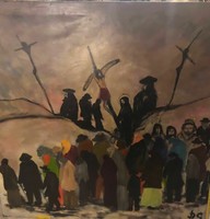 Dilinkó Gábor - Krisztus a keresztfán - olajvászon - 140x140cm