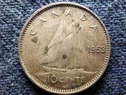 Kanada II. Erzsébet .800 ezüst 10 Cent 1953 (id50884)