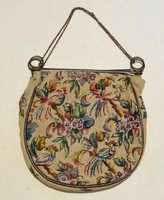 Régi gobelin táska , színházi táska , szép állapotban 20,5 x 20 x 2 cm