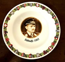 1943 Luftwaffe German iii. Empire military memorial ornament plate rosenthal porcelain! Very rare !!!