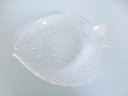 Retro,vintage hal alakú üveg tál,kínáló