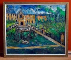 VÁLYI NAGY Dezső (1906-1981) festmény, olaj farost, kerettel: 54 x 64 cm, jjl.