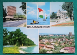 Balatonalmádi,mozaikképeslap,használt,1978