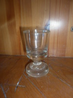 Antik kis vastag falú üveg pohár