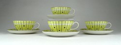 1E571 Régi art deco citromsárga Wallendorf porcelán kávéskészlet 4 darab