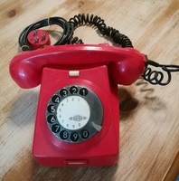 Tárcsás telefon piros,fekete számlapos,retro