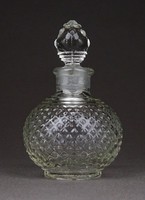 1E574 Régi kisméretű bütykös dugós parfümös üveg