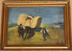 Igazi unikum! Győri Elek festőművész – Megvadult lovak című festménye – 189.
